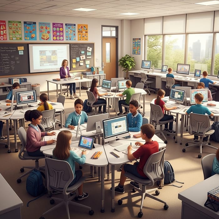 Innovative 21st Century Classroom Sketch | Learn Smart