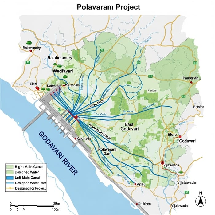 Polavaram Project Map - Detailed Map & Irrigation Project Info