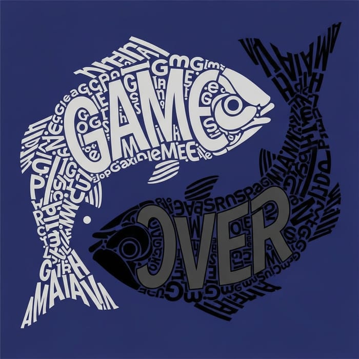 Yin Yang Fish Artwork: Game Over Symbol Yin Yang Fish Artwork: Game Over Symbol