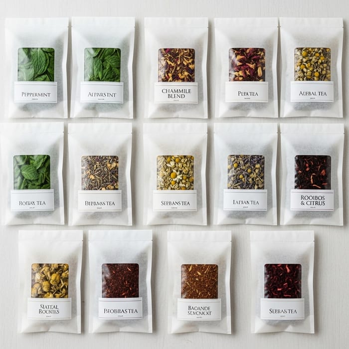 Premium Herbal Tea Sachets with Clear Windows Premium Herbal Tea Sachets with Clear Windows