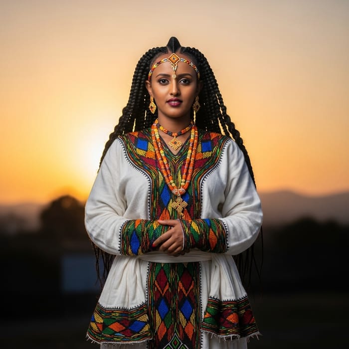 Ethiopian Woman | Beautiful Portrait in Traditional Attire
