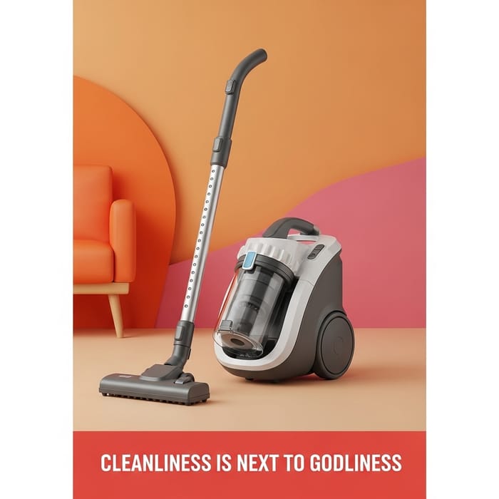 Homely Vacuum Cleaner Poster | Cleanliness Inspired Design