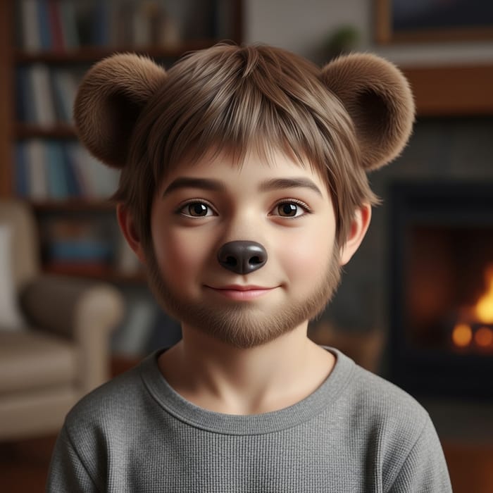 Light-Skinned Boy with Bear-Like Appearance Light-Skinned Boy with Bear-Like Appearance