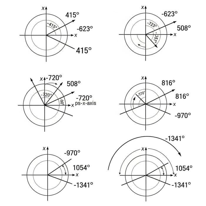 Generate Graphic Representation of Terminal Angles in Standard Position Generate Graphic Representation of Terminal Angles in Standard Position