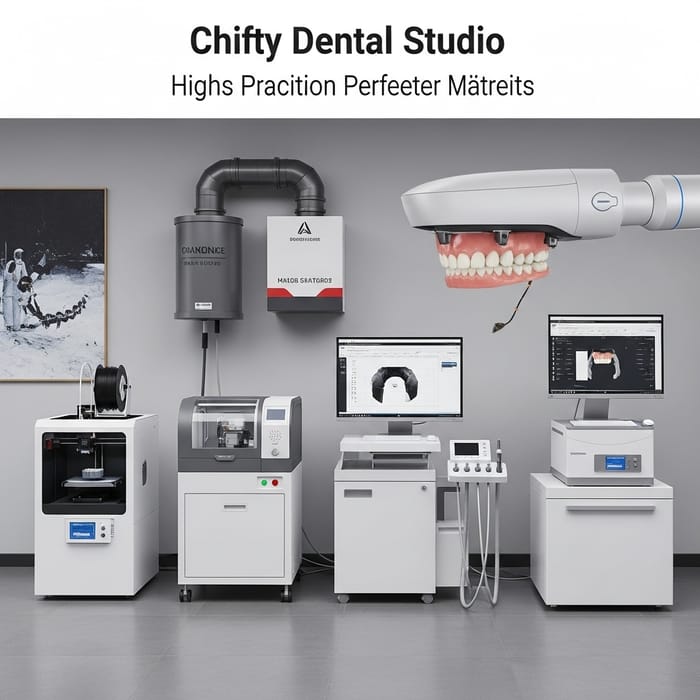 Futuristic Digital Dental Studio with 3D Printer, Milling Machine & Design Services Futuristic Digital Dental Studio with 3D Printer, Milling Machine & Design Services