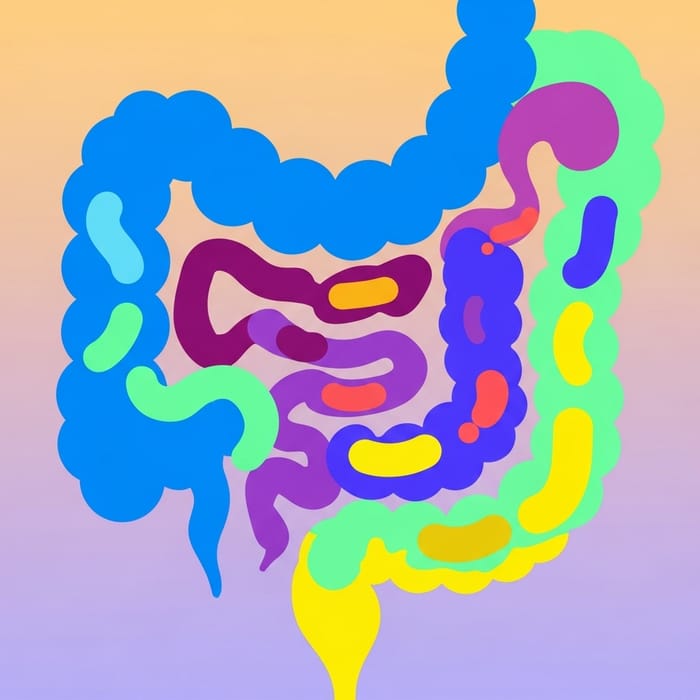 Colorful Gut Microbiome Abstract Art | Digestive Health