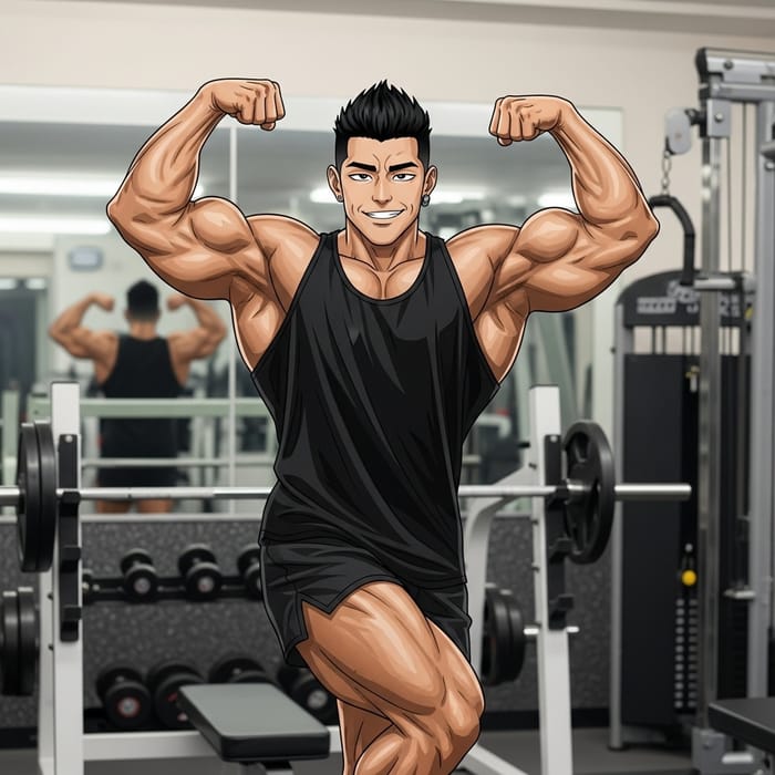 Muscular Gym Enthusiast Flexing | ZYZZ - Fitness Inspiration