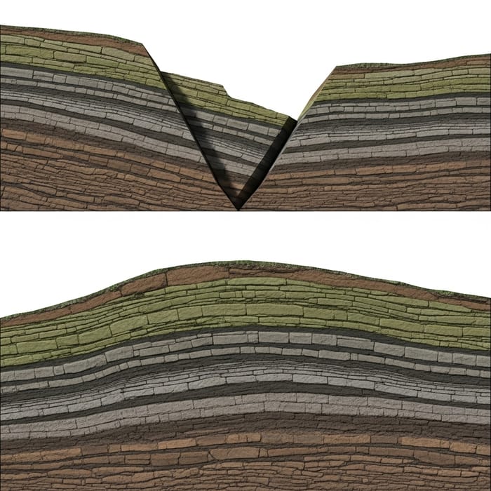 Normal Fault Geological Feature: Upper Plate Sinking, Lower Plate Rising Normal Fault Geological Feature: Upper Plate Sinking, Lower Plate Rising