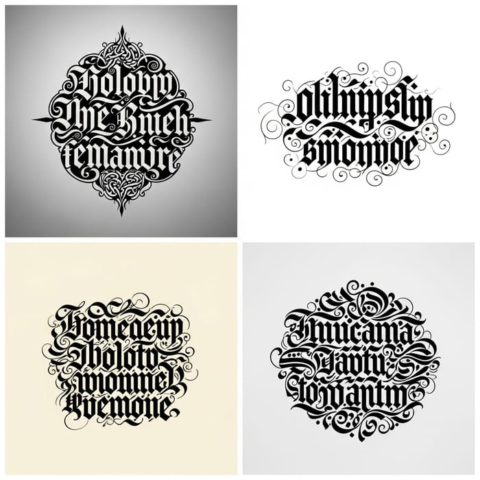 High-Quality Calligraphy Patterns - Detailed & 4K Resolution
