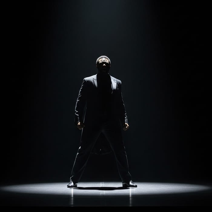 Dramatic African American Male Opera Singer Silhouette Dramatic African American Male Opera Singer Silhouette
