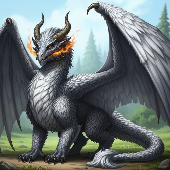 Furry Dragon: A Fantastical Beast with Soft Fur and Fiery Breath Furry Dragon: A Fantastical Beast with Soft Fur and Fiery Breath