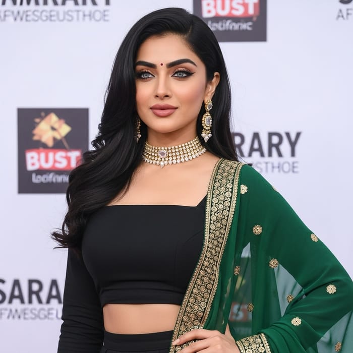 Characteristic Beauty Resembling Sonakshi Sinha in Traditional Outfit