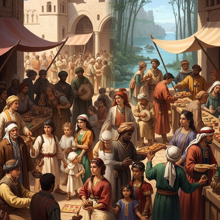 Ancient vs Tranquil: Cultural Diversity Scene Ancient vs Tranquil: Cultural Diversity Scene