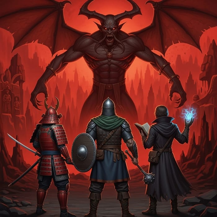 Medieval Heroes vs Demon in Hell: Samurai, Bogatyr, Vampire Scholar Medieval Heroes vs Demon in Hell: Samurai, Bogatyr, Vampire Scholar