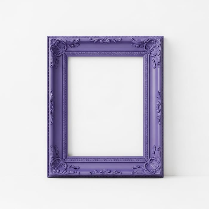 Elegant Lavender Frame on White Background Elegant Lavender Frame on White Background