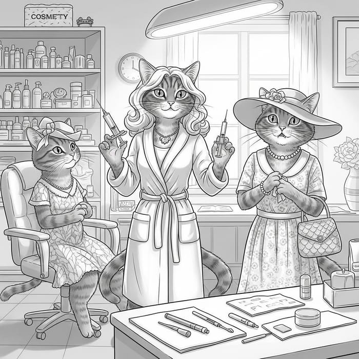 Feline Cosmetologist's Office | Cats in Beauty Roles