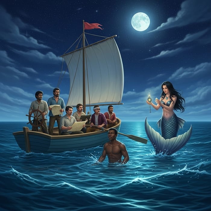 Mesmerizing Filipina Mermaid Seduces Sailors | Dark Ocean Night Scene
