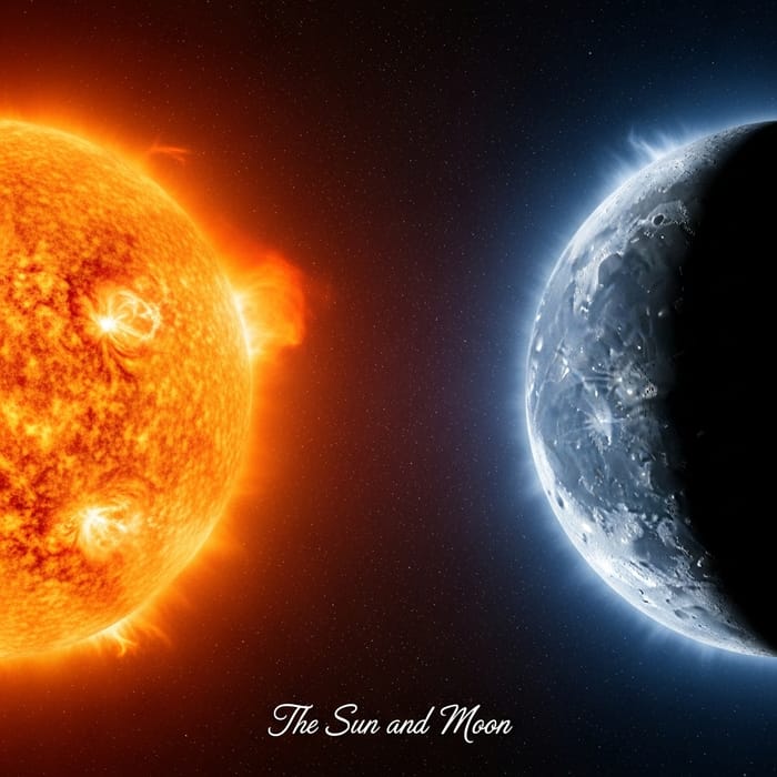 The Sun and Moon Wallpaper: Celestial Artwork The Sun and Moon Wallpaper: Celestial Artwork