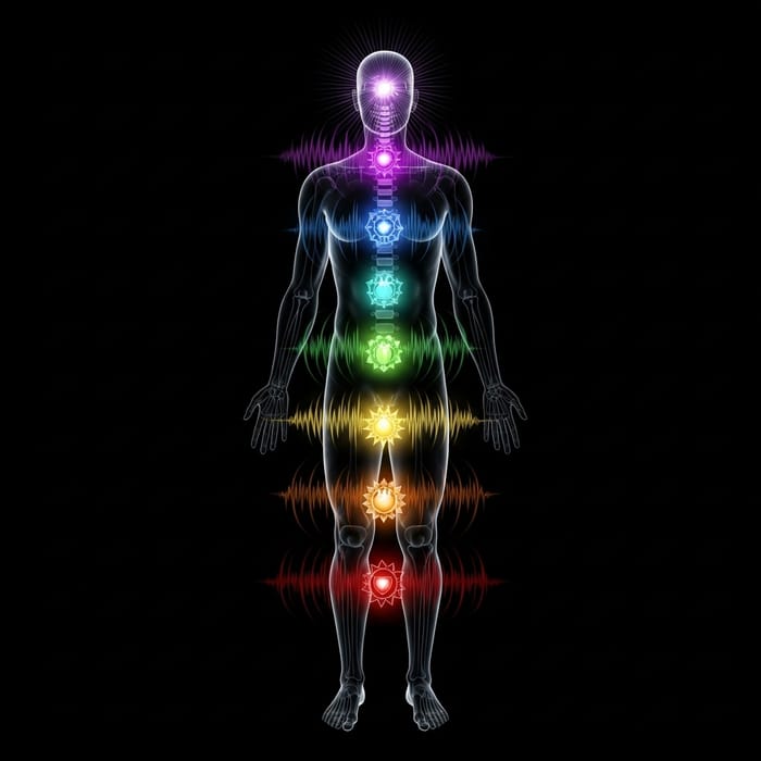 Visual Guide to the 7 Chakras and Frequencies