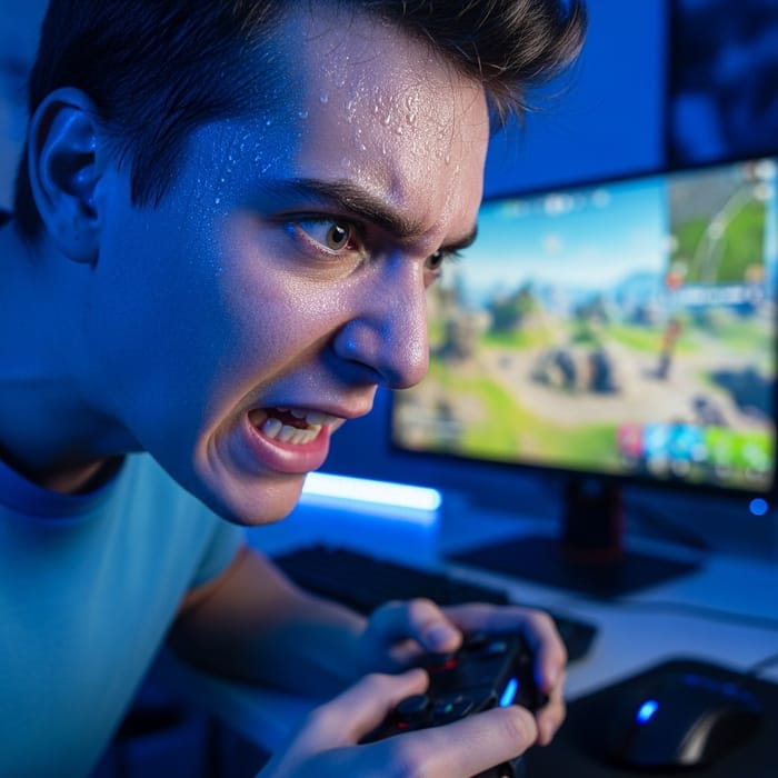 Extreme Sweaty Fortnite Player | Gaming Setup Picture