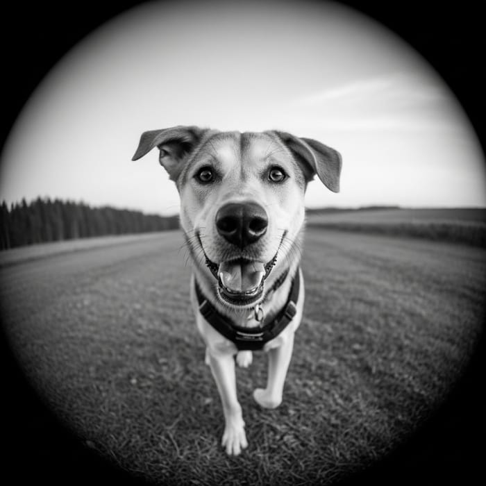 Energetic Nature-Inspired Dog Portrait in Monochrome Energetic Nature-Inspired Dog Portrait in Monochrome