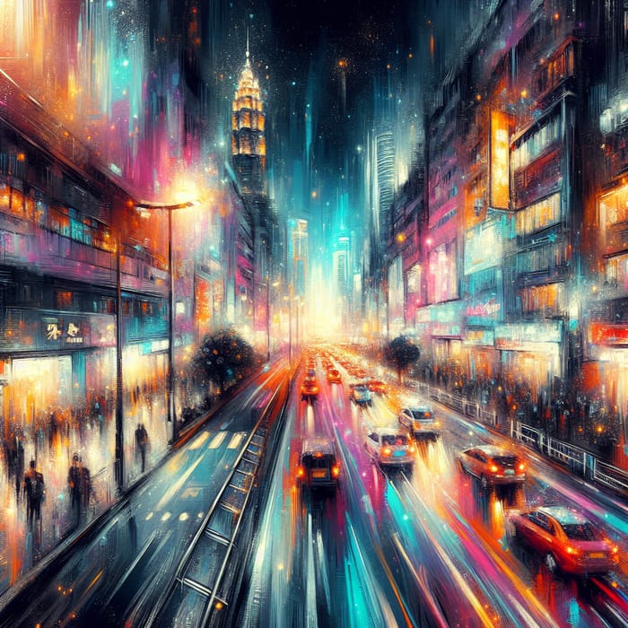 Neon City Lights | Vibrant Urban Nightlife Energy Capture