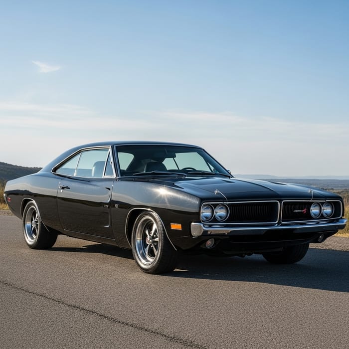 Sleek Black Dodge Charger: Iconic American Muscle Car Sleek Black Dodge Charger: Iconic American Muscle Car
