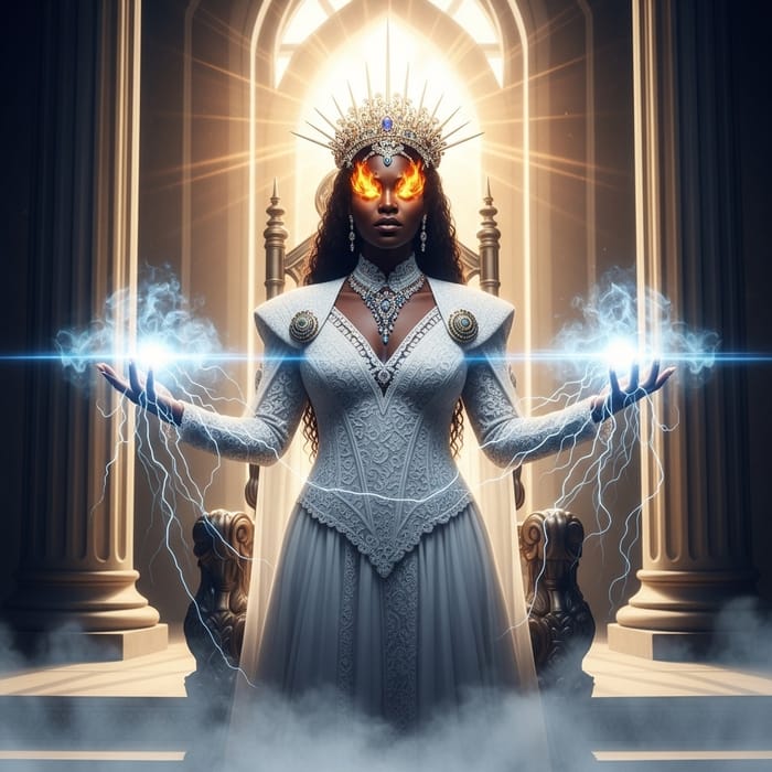 Celestial Throne Room: Black Woman in Ellie Saab Gown