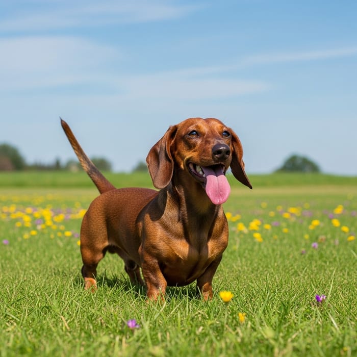Happy Dachshund Dog Enjoying Outdoors