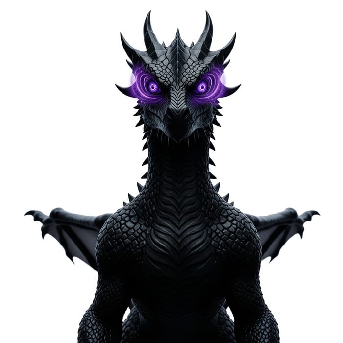 Mystical Violet Dragon on White Background Mystical Violet Dragon on White Background