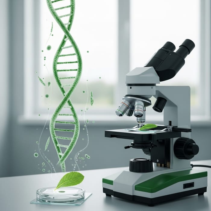 Green-themed Microscope and DNA Modification on Plants