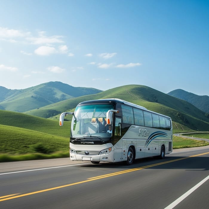Luxury Yutong F12+ Bus Crossing Hills