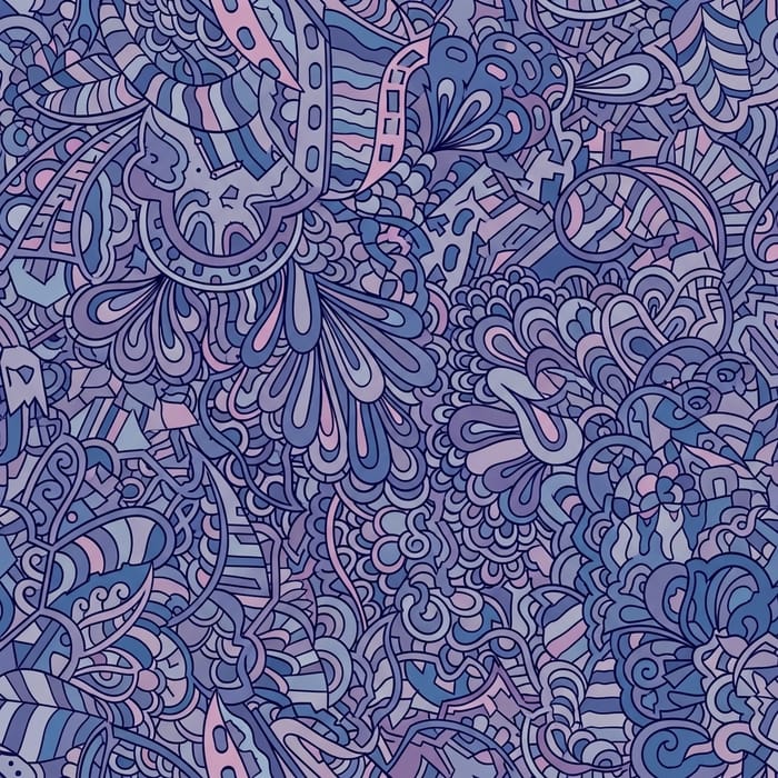 MNZR Geometric Doodle Art in Blues and Purples