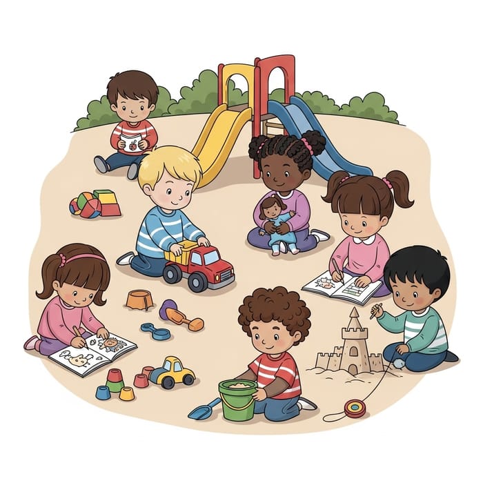 Children Not Sharing Toys: Playground Diversity