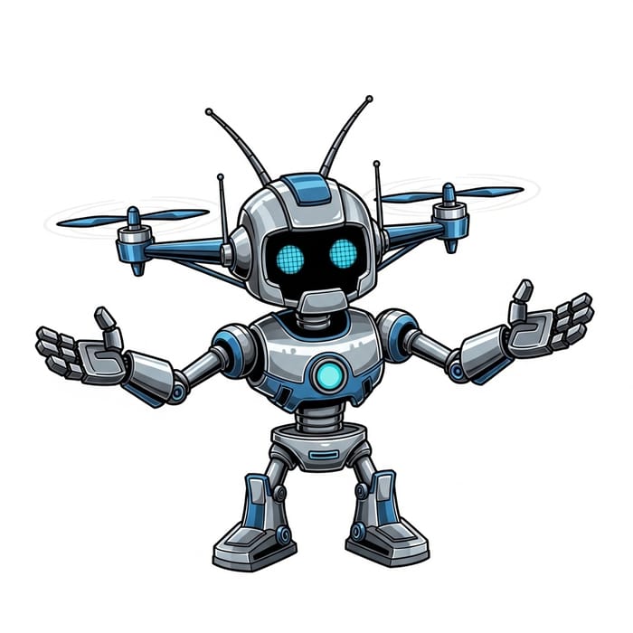 Friendly Robot Mascot for Drones Design