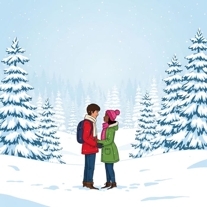 Snow Love: Romantic Winter Scene Snow Love: Romantic Winter Scene