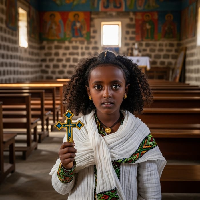 Ethiopian Orthodox Girl in Traditional Attire | Faithful Beauty