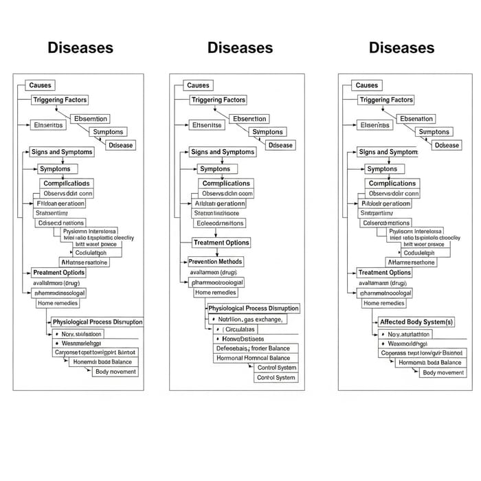 Impact of Three Diseases on Body Systems | Concept Map