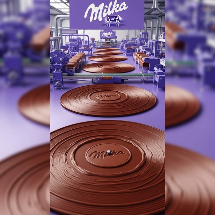 Milka Fabric Chocolate Vinyl Records | Sweet Melodies