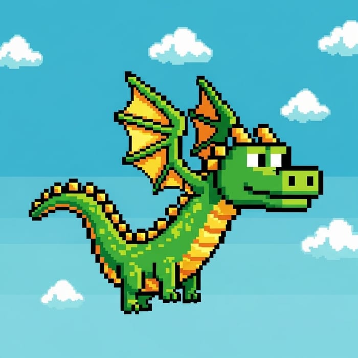 8-bit Pixel Dragon Game | Arcade-Style Play