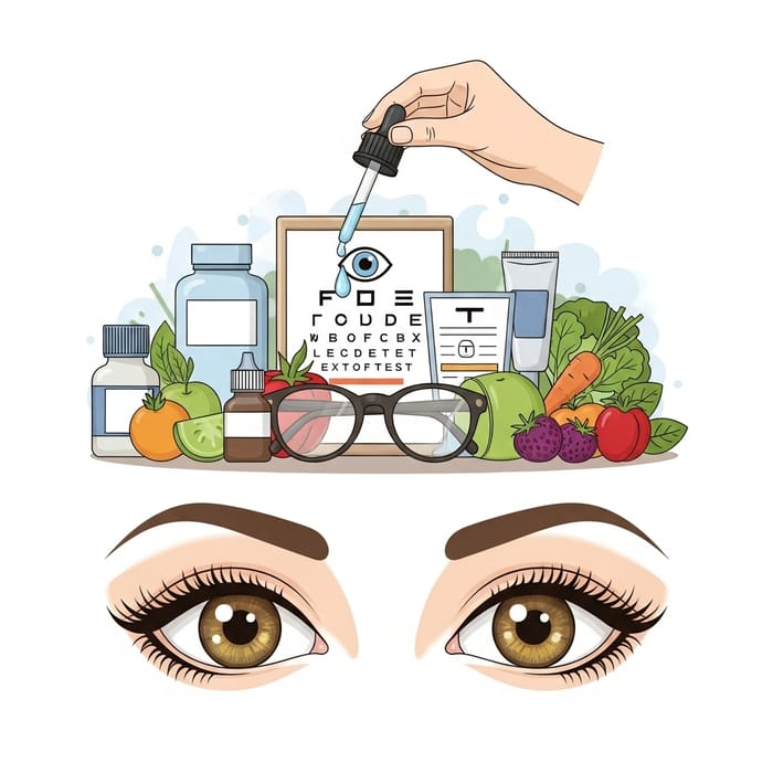Detailed Eye Care Illustration: Healthy Habits Promoted