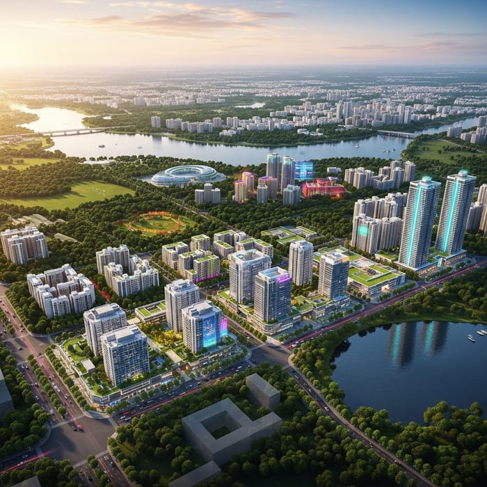 Futuristic Smart City in India | Vibrant Urban Oasis Futuristic Smart City in India | Vibrant Urban Oasis
