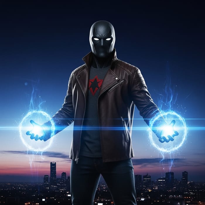 Energy Manipulating Superhero in Mysterious Jacket Energy Manipulating Superhero in Mysterious Jacket