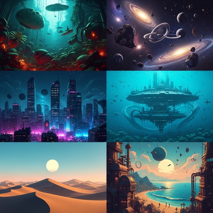 Surreal Space - Twisted Galaxies & Celestial Bodies