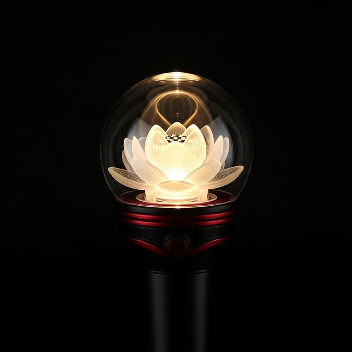 Kpop-Inspired Lightstick with Glowing Lotus Flower