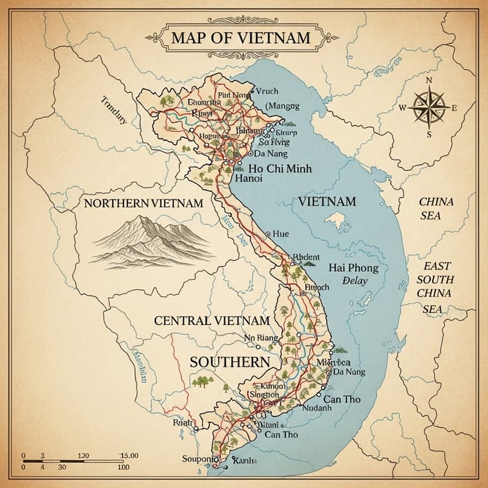 Vietnam Map: Regions, Cities, and Natural Features Vietnam Map: Regions, Cities, and Natural Features