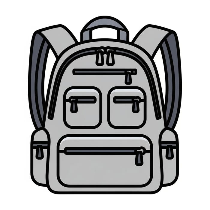 Detailed Backpack Icon Design | Multi-Pocket with Zippers Detailed Backpack Icon Design | Multi-Pocket with Zippers