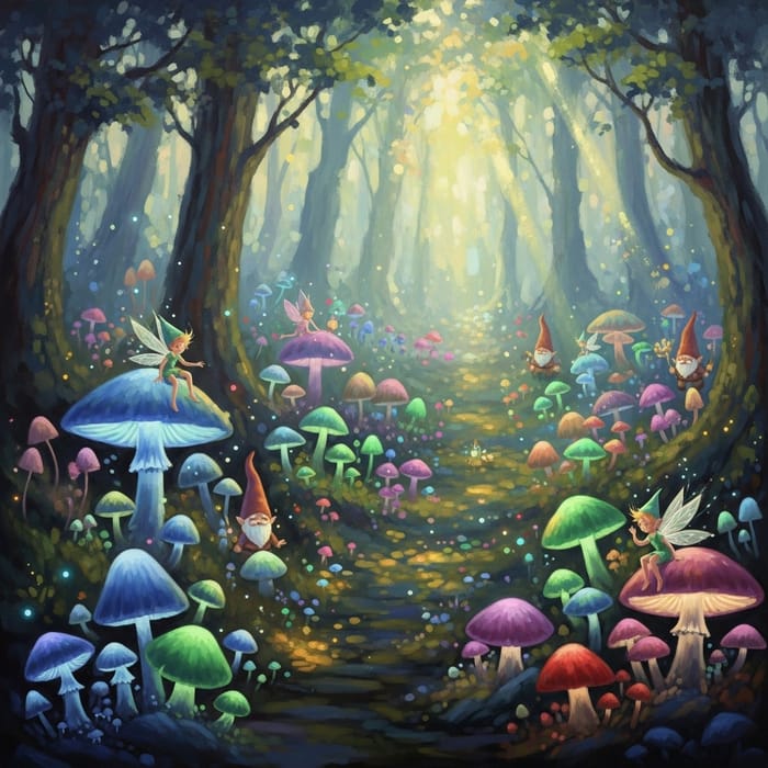 Radiant Mushroom Forest - Ethereal Fantasy Art Radiant Mushroom Forest - Ethereal Fantasy Art