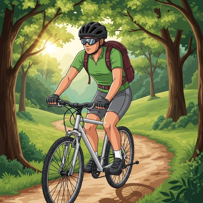 Professional Cyclist Riding Mountain Bike Professional Cyclist Riding Mountain Bike