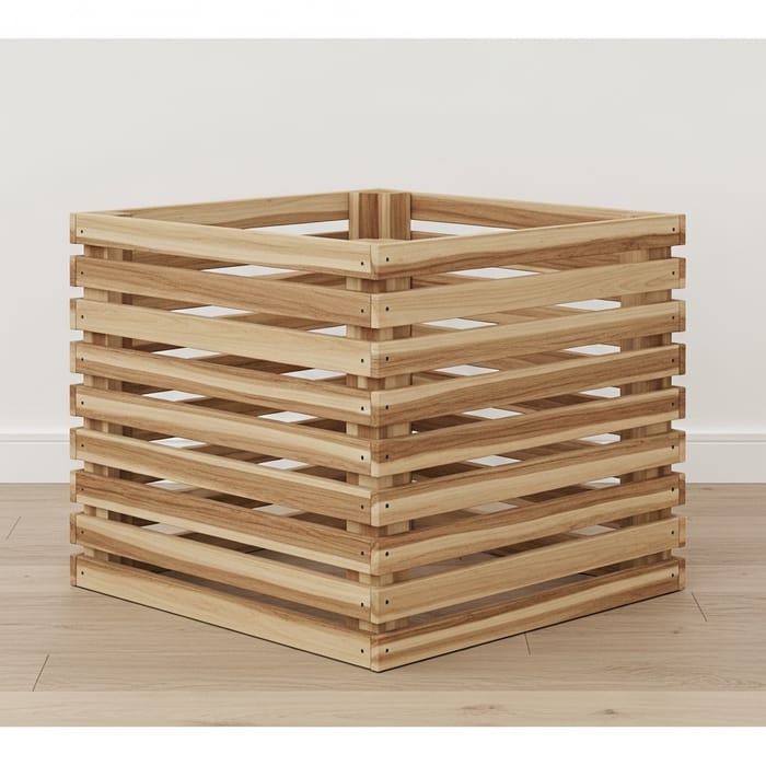 Beautiful Handcrafted Medium Slatted Planter - Perfect for Gardening & Decor
